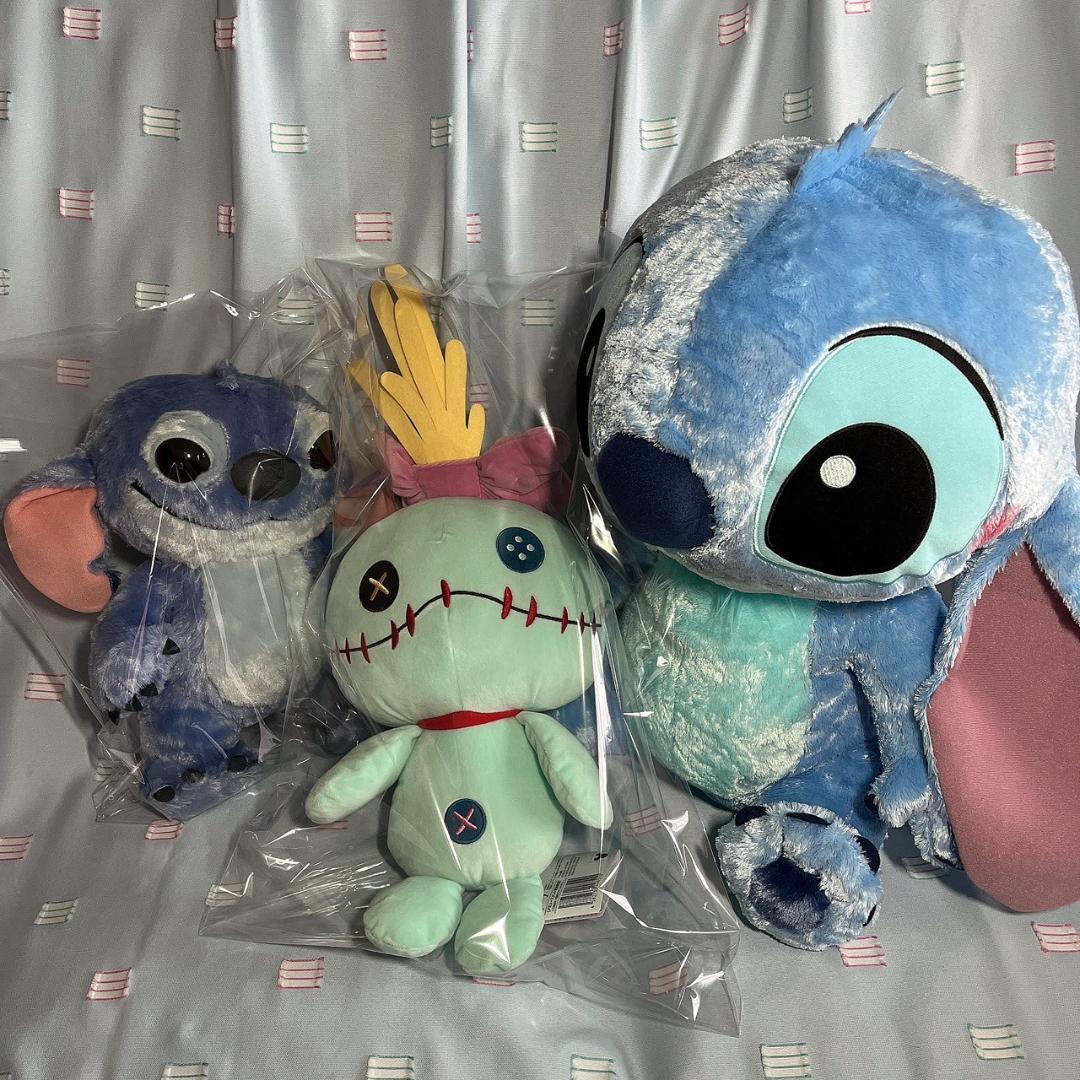 スティッチ】FukuFuku超超BIGぬいぐるみ・ Lぬいぐるみ・スクランプ