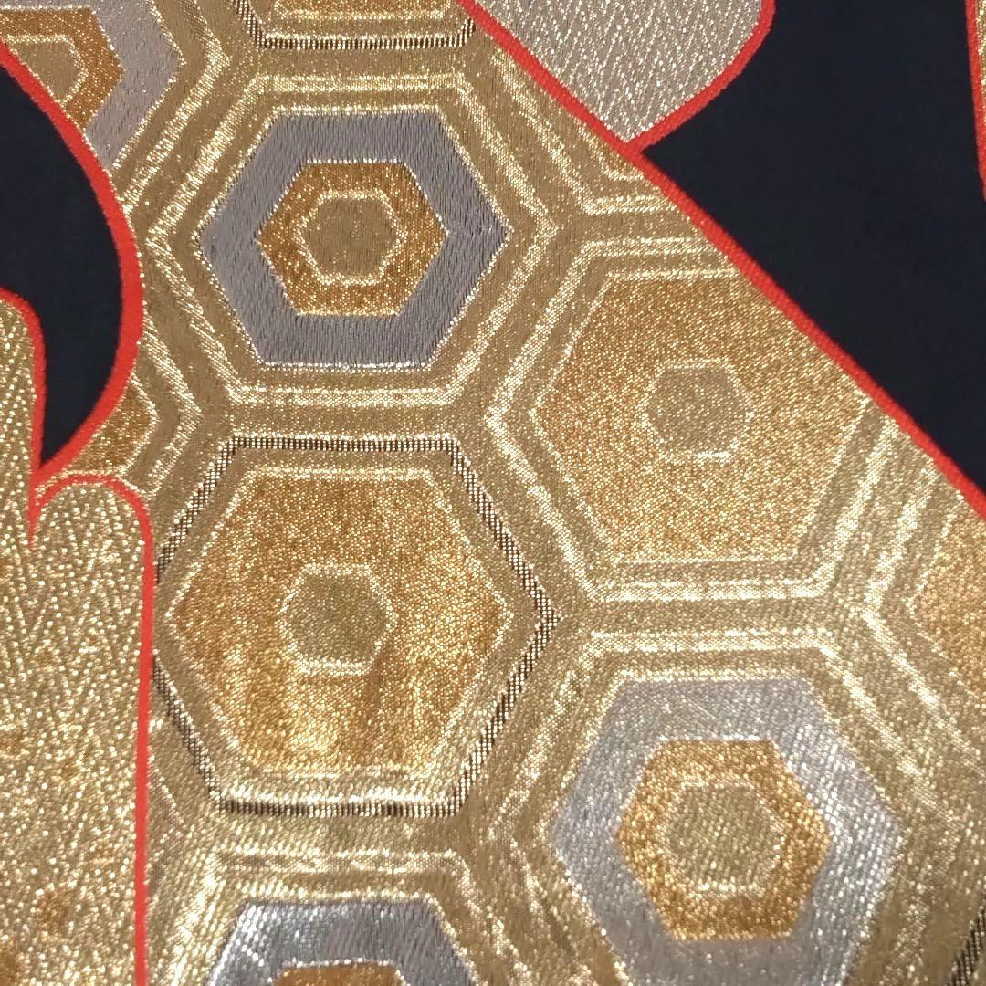 豪華 袋帯 正絹 六通柄 金銀糸 雲取り亀甲文様 振袖 訪問着 成成人式