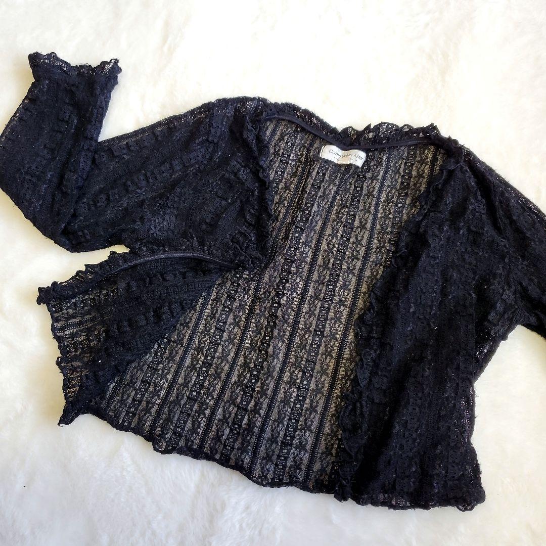 フェアリーグランジ y2k 黒 総レース フリル ダークコア Mサイズ