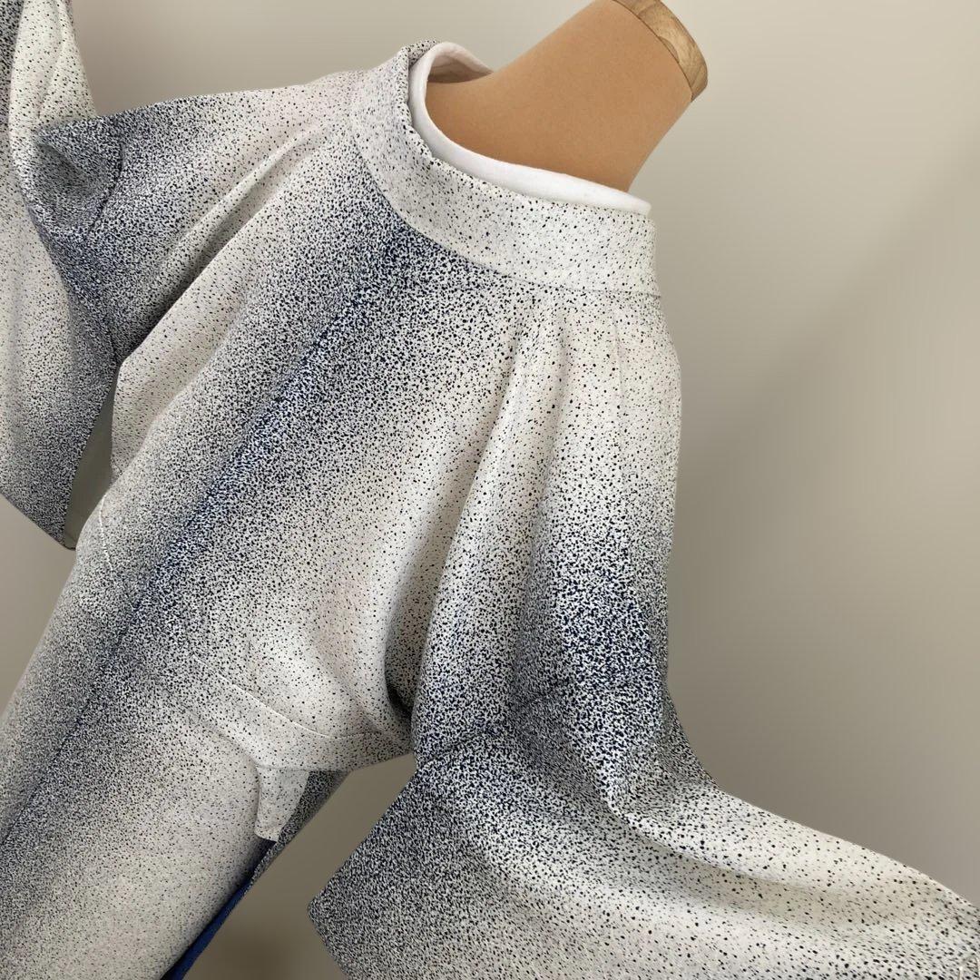 新品　小紋　粋なモダン　トールサイズ　点描グラデーション　細見え　仕立て上がり