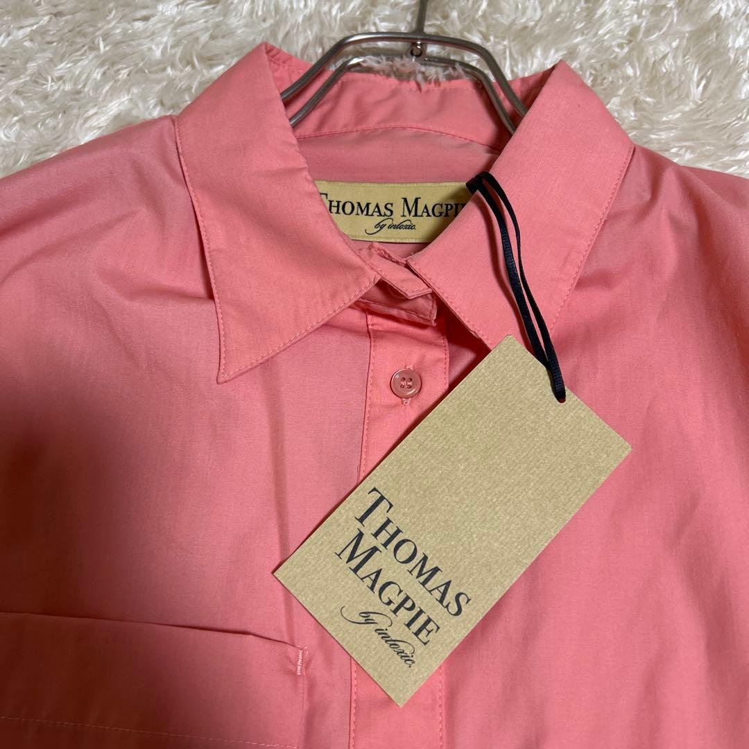 新品未使用】トーマスマグパイ シャツ ブラウス 襟にロゴ ピンク ノン