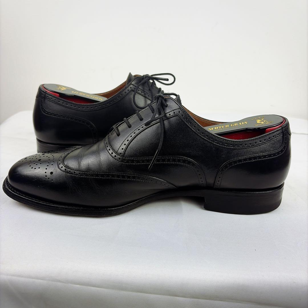 スコッチグレイン 3E 【24.5cm】ウイングチップ 3525 黒 メダリオン