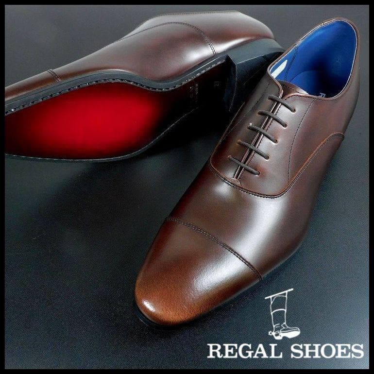 ポン太　新品 REGAL リーガル 27cm 茶 内羽根 ストレートチップ ポン太様専用 新品 REGAL リーガル 27cm 茶 内羽根 ストレートチップ