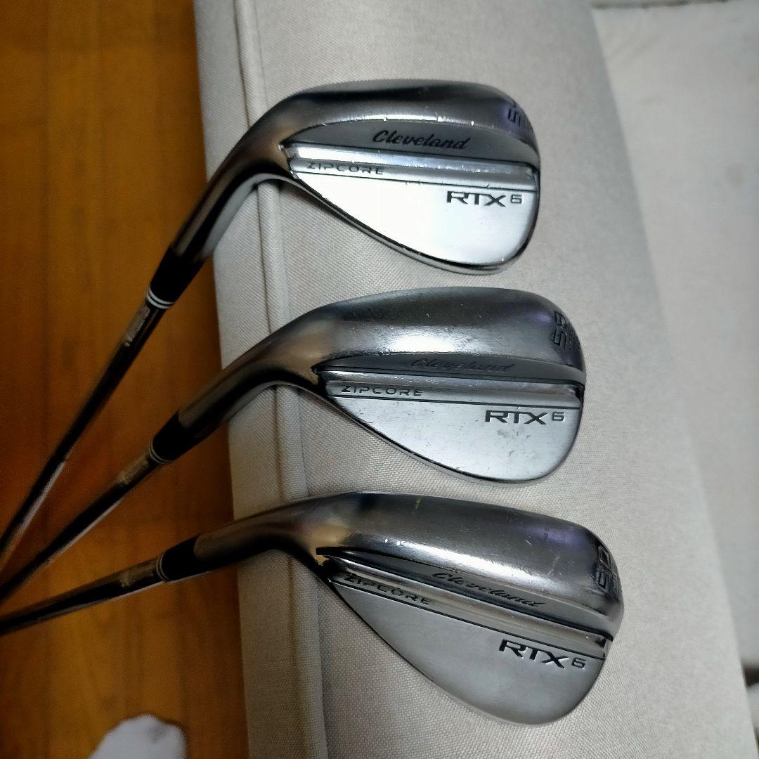 クリーブランド RTX6 ジップコア ウェッジ 左　50.54.58３本セット RTX 6 ジップコア／RTX 6 ZIPCORE ツアーサテン レフトハンド ウェッジ