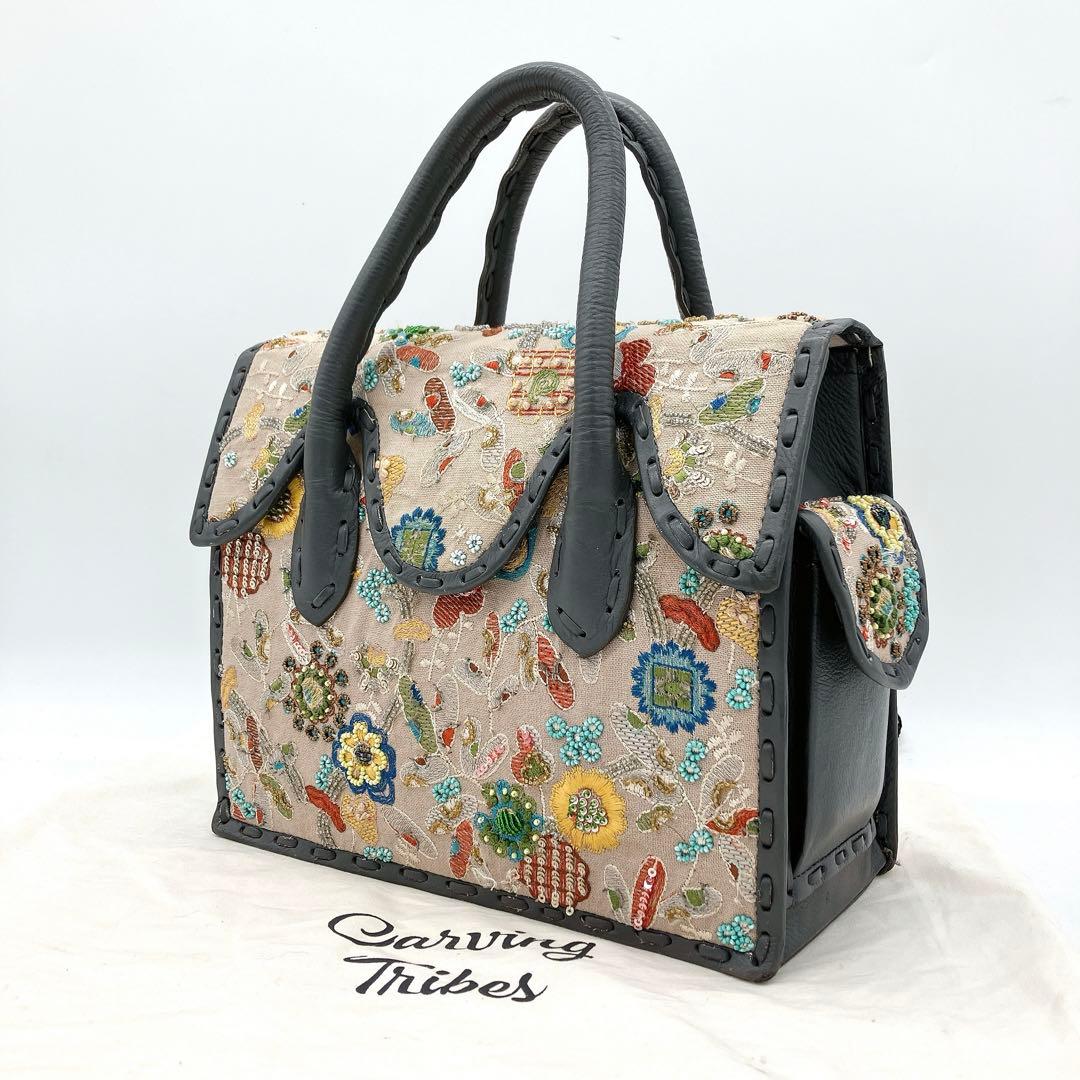 【GRACE CONTINENTAL】ハンドバッグ　カービングトライブス　刺繍. GRACE CONTINENTAL（グレースコンチネンタル） 期間限定10%OFF MS