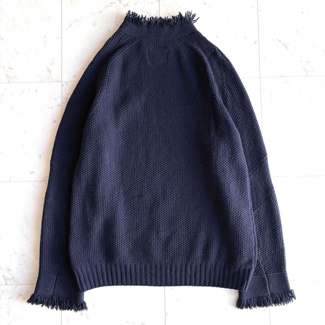 sacai サカイ 長袖フリンジニット ダークネイビー サイズ3 - メルカリ