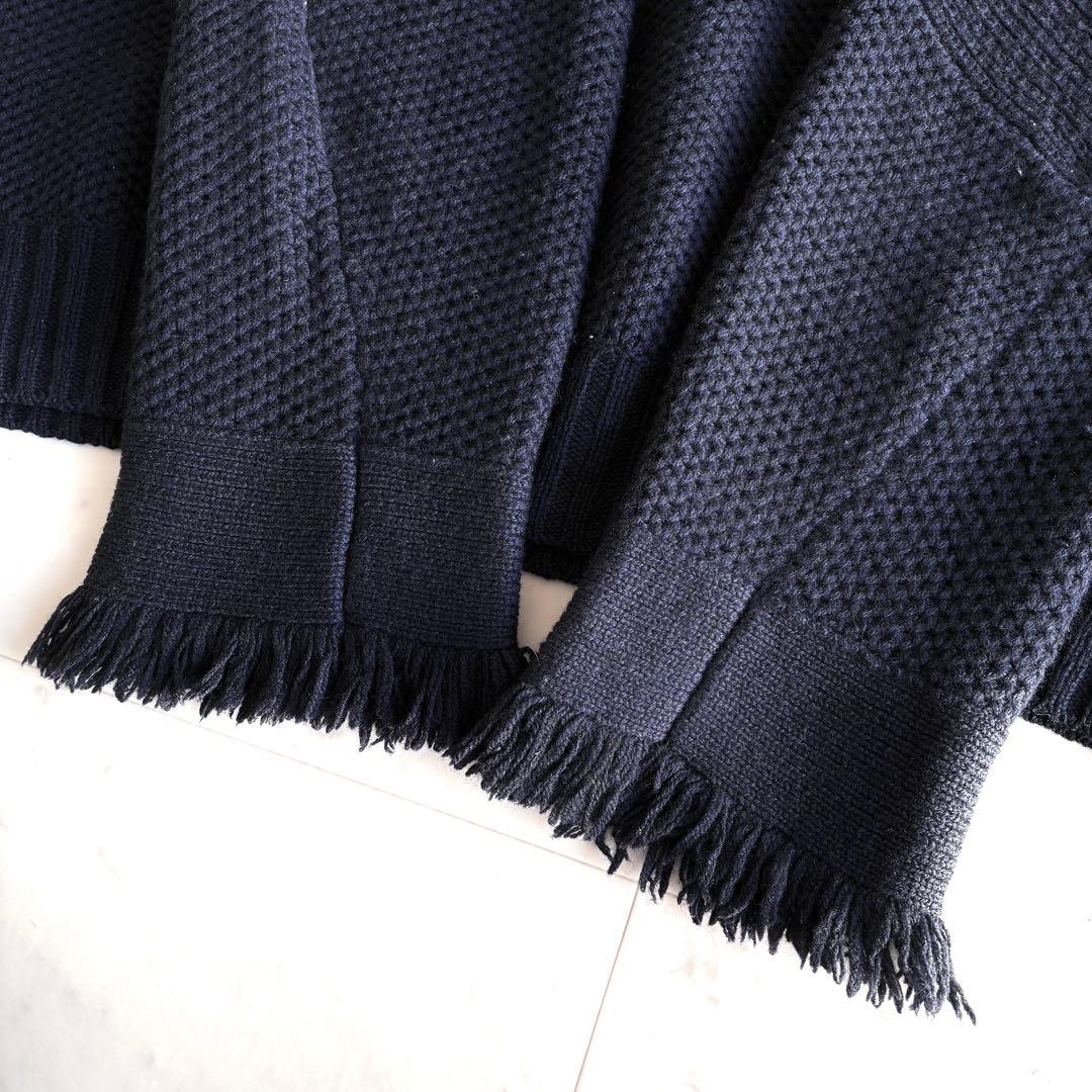 sacai サカイ 長袖フリンジニット ダークネイビー サイズ3 - メルカリ
