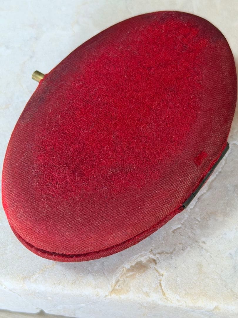 英国アンティーク ジュエリーケース 赤ベルベット 金文字刻印