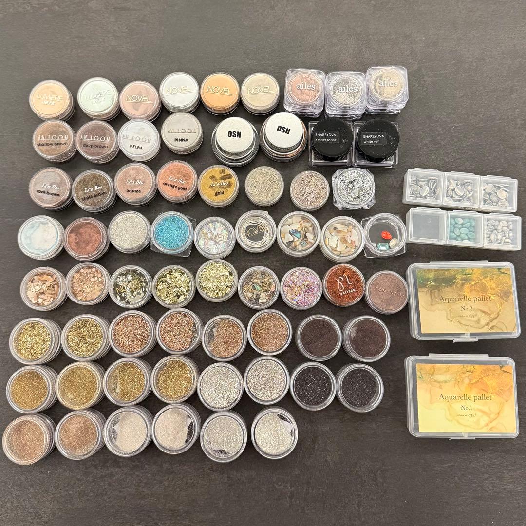 美品 ラメ・ミラーパウダー・パーツ 69個セット！まとめ売り　プレゼント付♪ 楽天市場】【全品半額coupon事前配布中】ラメ8色セット ゴールド