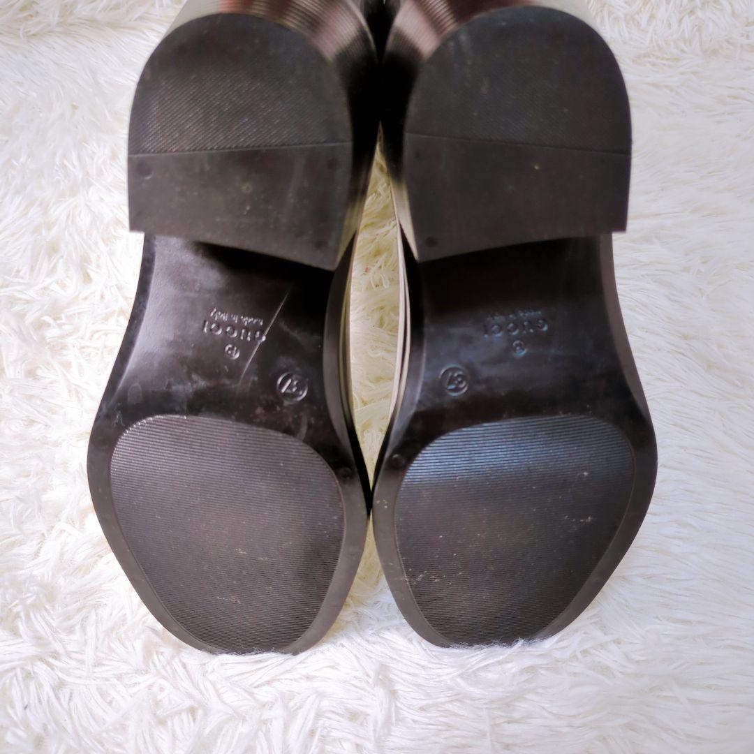 グッチ GUCCI レインブーツ 長靴 ブラック チャンキーヒール サイズ