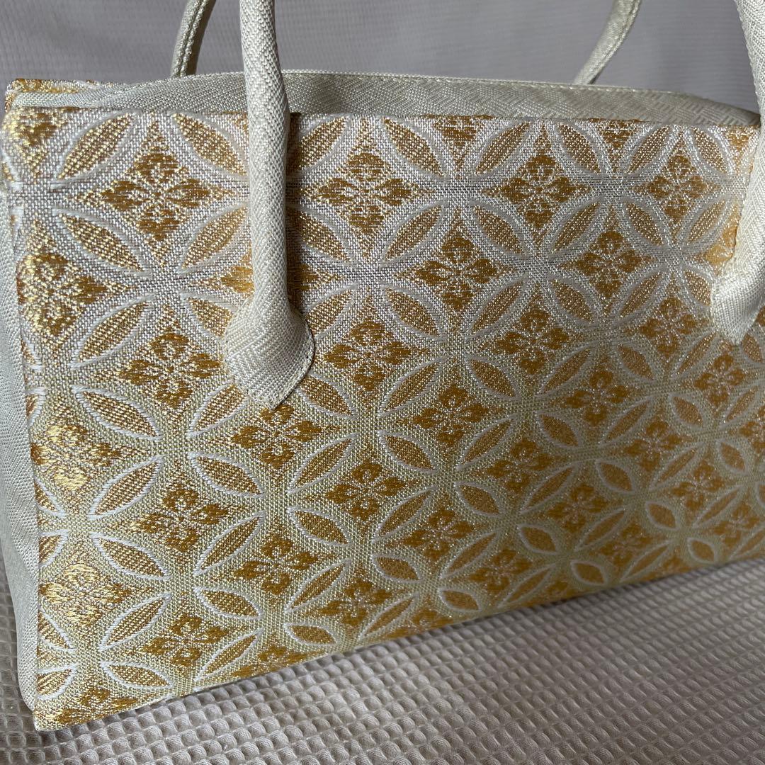 【美品】利休バッグ　金糸　グラデーション　和装バッグ　七宝花菱 最終お値下げ