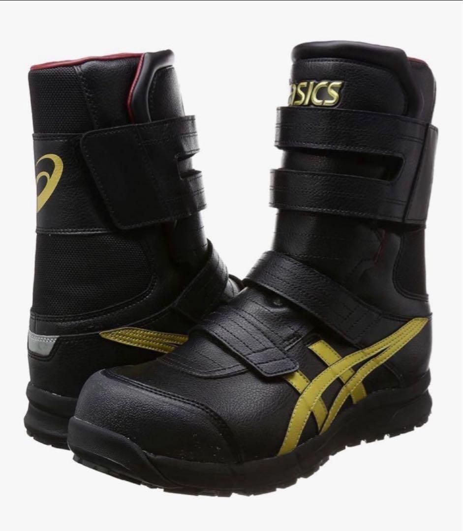 新品】アシックス ワーキング 安全靴 作業靴 ブラック×ゴールド CP401
