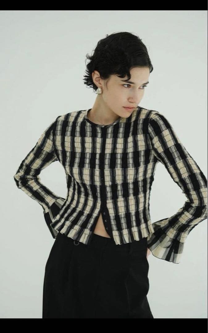 CLANE SHIRRING DESIGN BLOUSE ミックス クラネ - メルカリ