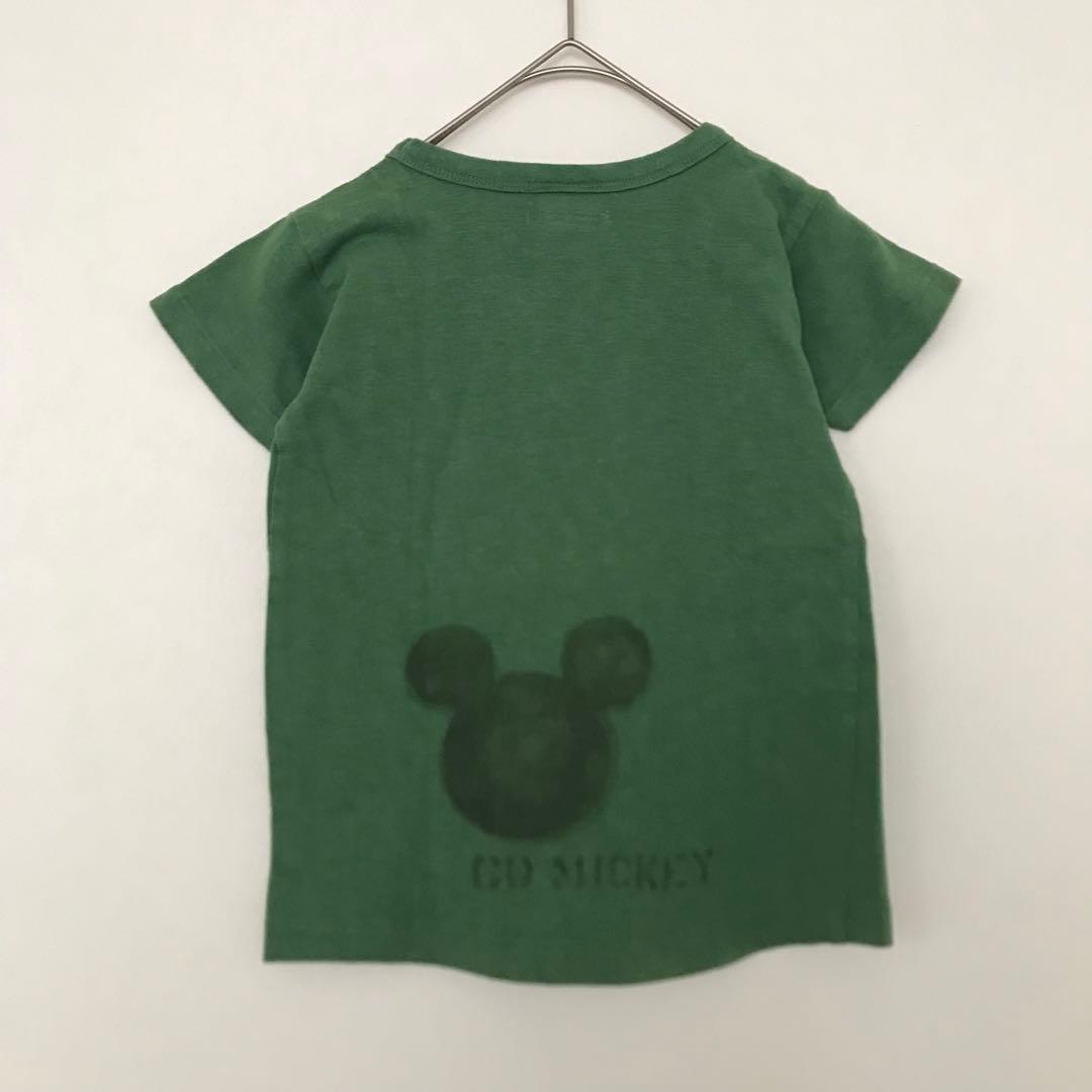 美品【デニム&ダンガリー】ミッキー落書きTシャツ110 ディズニーコラボ