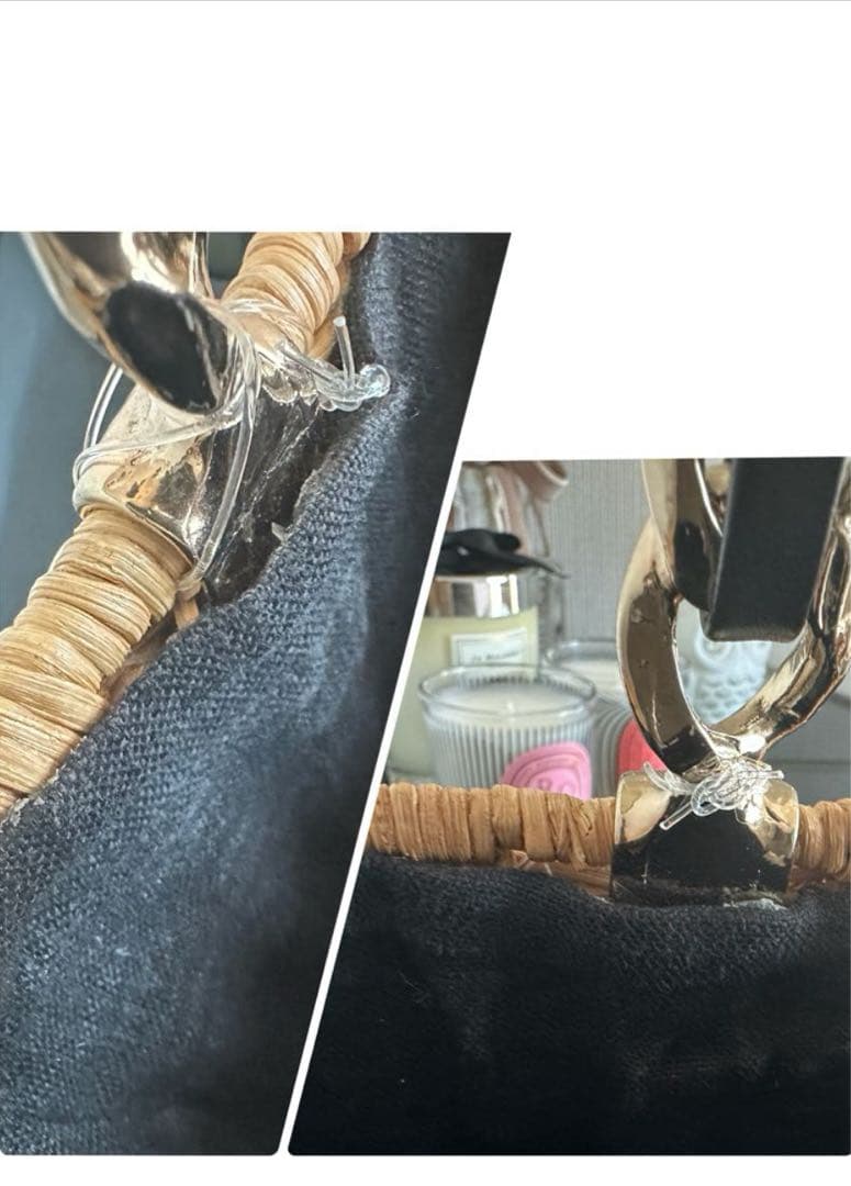 ヴァクトーカゴバックミニ美品(持ち手をテグスにて補強あり)