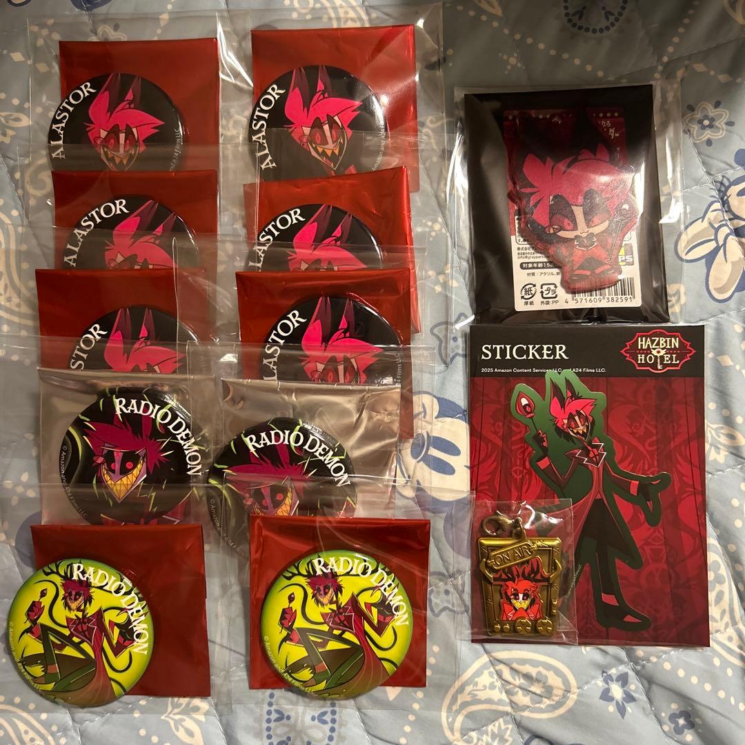 ハズビンホテル　アラスター　缶バッジ アクスタ シールまとめ売り ハズビンホテル 缶バッジ マルイ ポップアップ アラスター Alastor