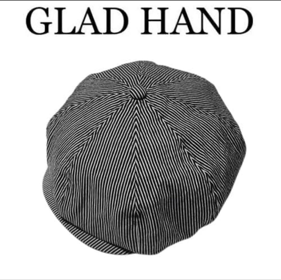 ラスト美品✨️BY GLADHAND ストライプキャスケット ブラックL 革