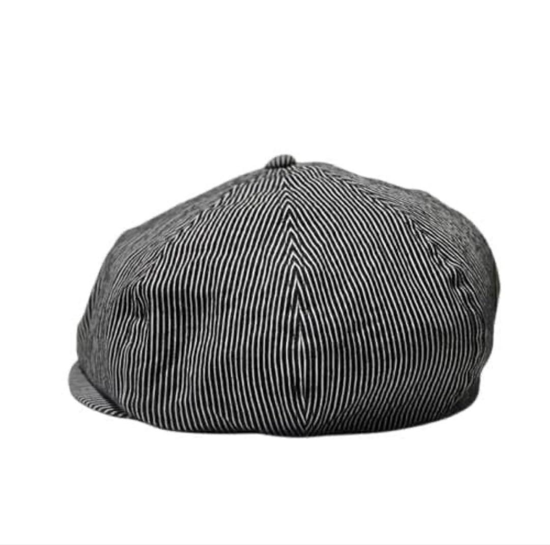 ラスト美品✨️BY GLADHAND ストライプキャスケット ブラックL 革