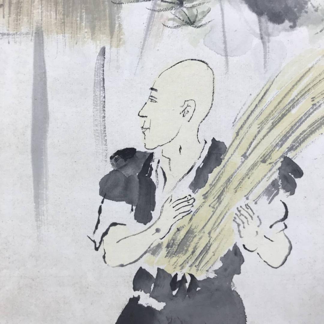 真作/福岡青嵐/田家人物図/山水図/横物/掛軸/名家伝来AE-392 - メルカリ