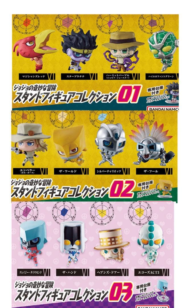 ジョジョの奇妙な冒険 スタンドフィギュアコレクション01 02 03