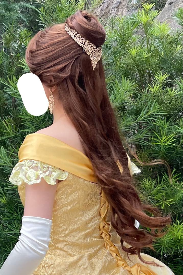 美女と野獣 ベル 黄ベル ドレス ウィッグ パニエ ピアス 手袋 フル