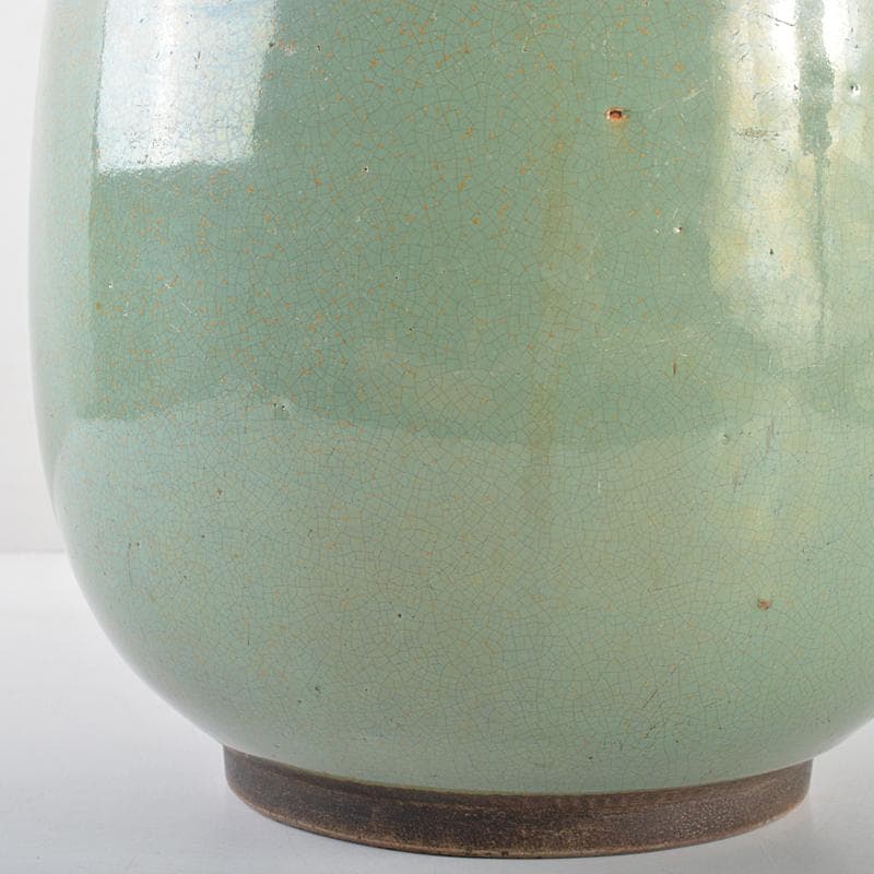 富山県 越中小杉焼 青磁 鶴首瓶 時代箱付 K R5997B - メルカリ