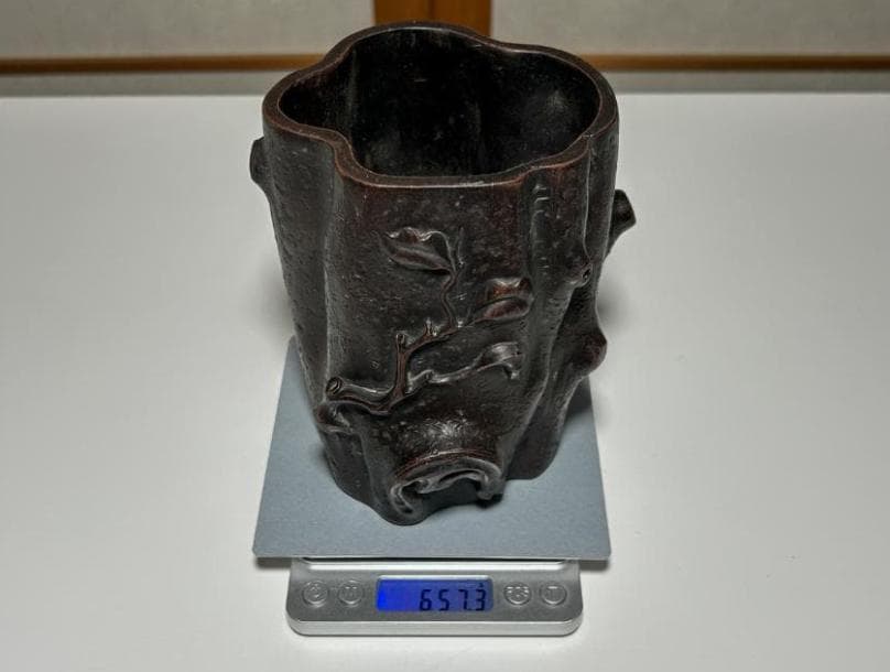 紫砂 切株 筆筒 筆立 書道 焼き物 - メルカリ