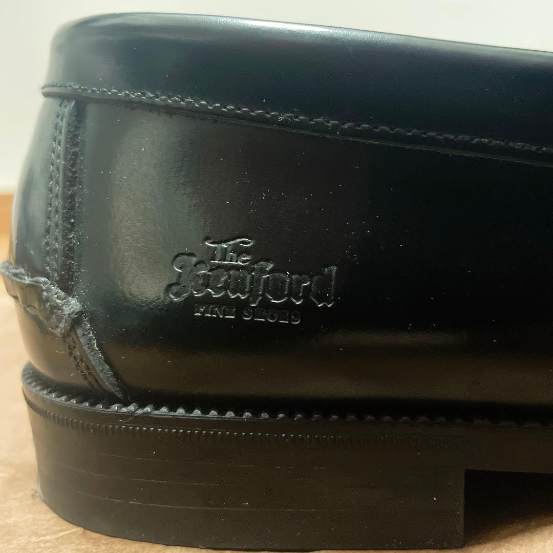 靴 MENS COMBI LOAFERS/BLACK WHITE 26.5cm