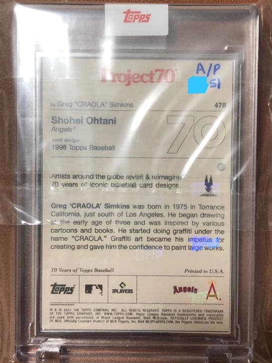 大谷翔平選手】Topps Project70 #478 AP