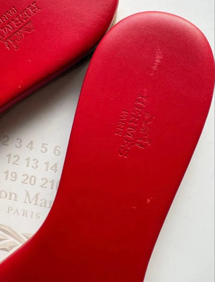 エルメス HERMES サンダル リスボア ジャスパールージュ 39 リペア済