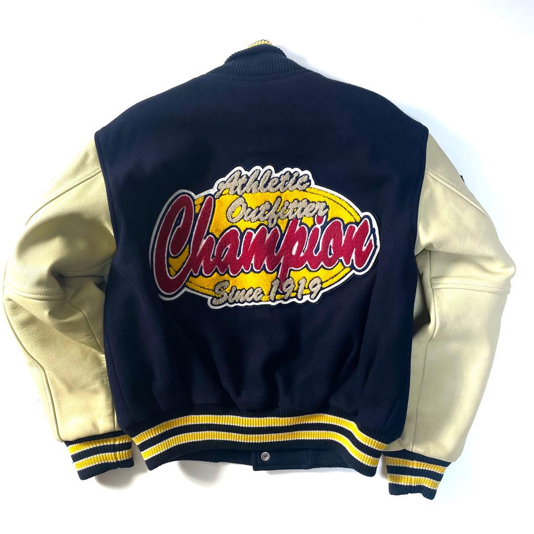 希少 200着 限定 チャンピオン フルデコ 袖革 スタジャン M - メルカリ