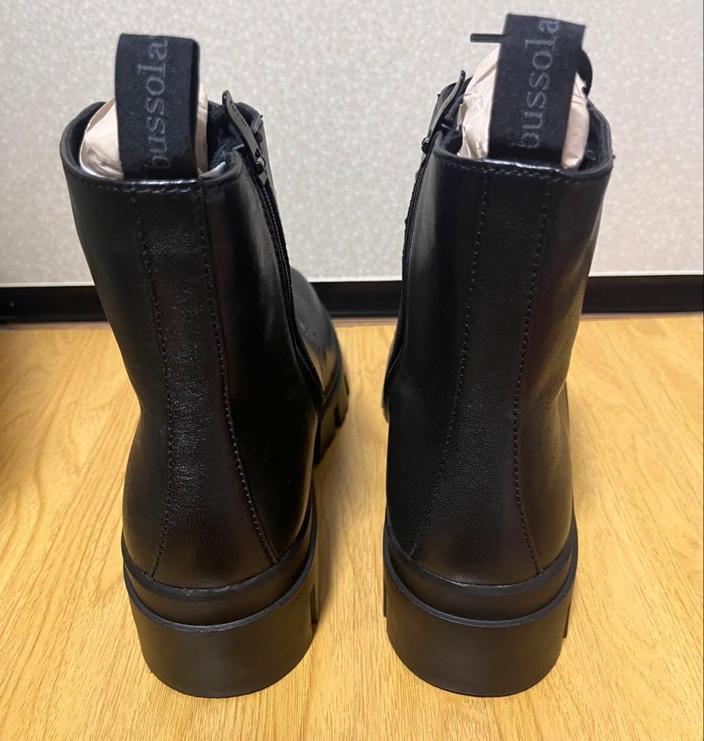 激安！半額！ ブソラ 撥水 山羊革 軽量 ボリュームソール ブーツ 25.5cm