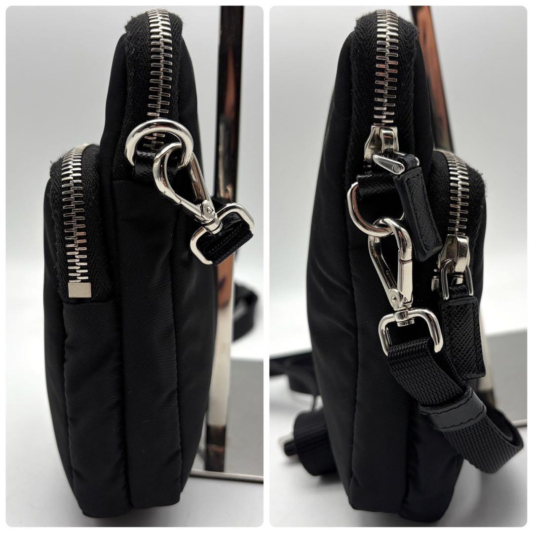 極美品 プラダ 三角プレートロゴ ナイロン ショルダー バッグ フォン
