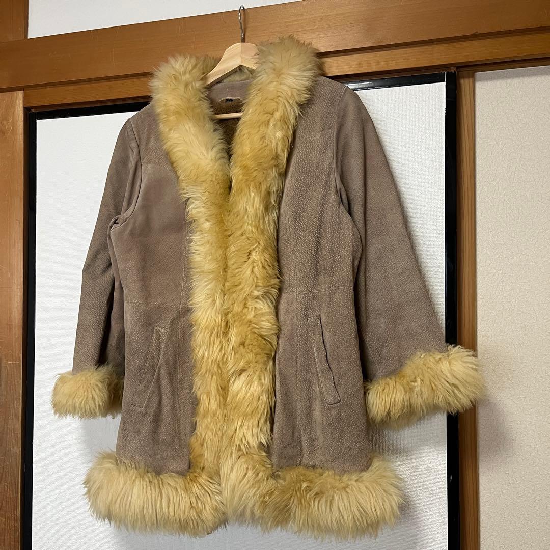 00s y2k ヴィンテージ vkeiグランジスエード レザーファー コート