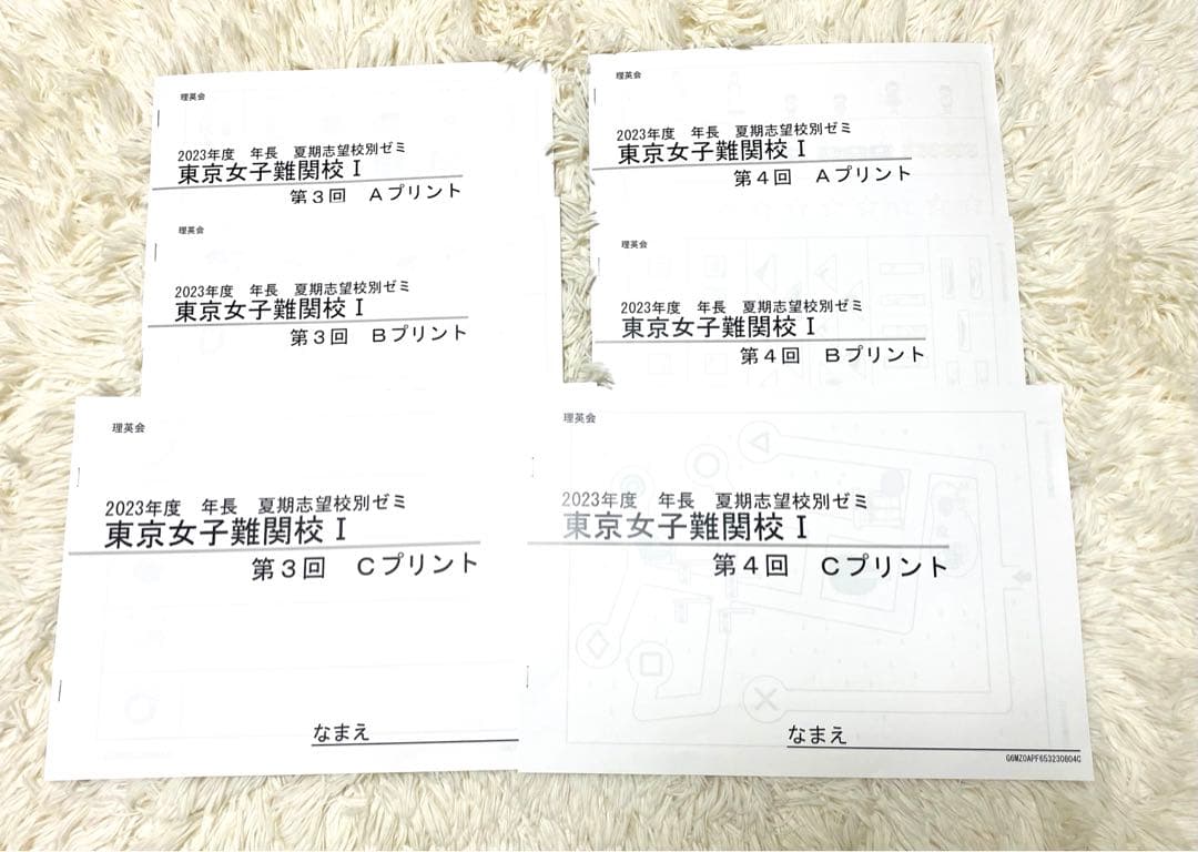 《訳あり》理英会プリント（問題無し）　東京女子難関校　夏期志望校別ゼミ
