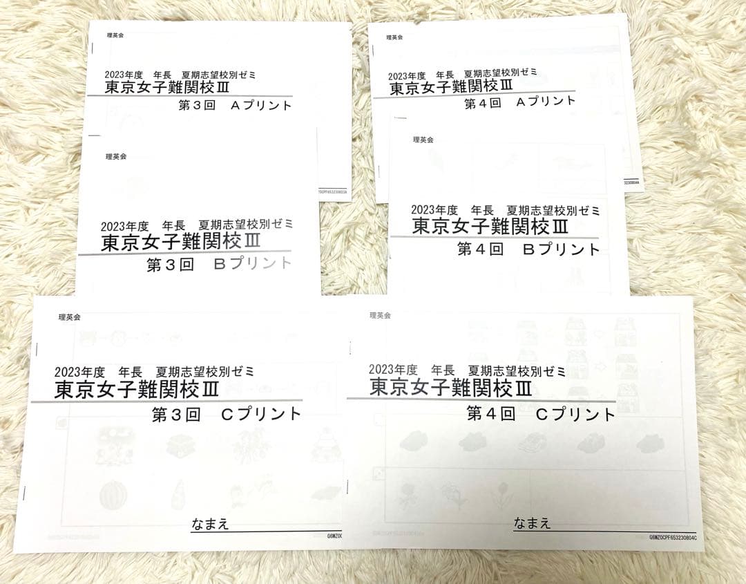《訳あり》理英会プリント（問題無し）　東京女子難関校　夏期志望校別ゼミ