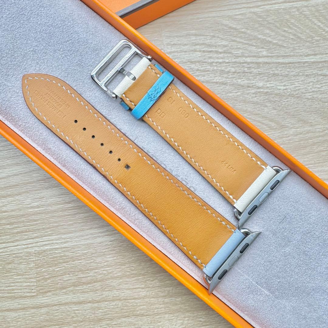 2459 Apple Watch エルメス ブルーラン ホワイト HERMES - メルカリ