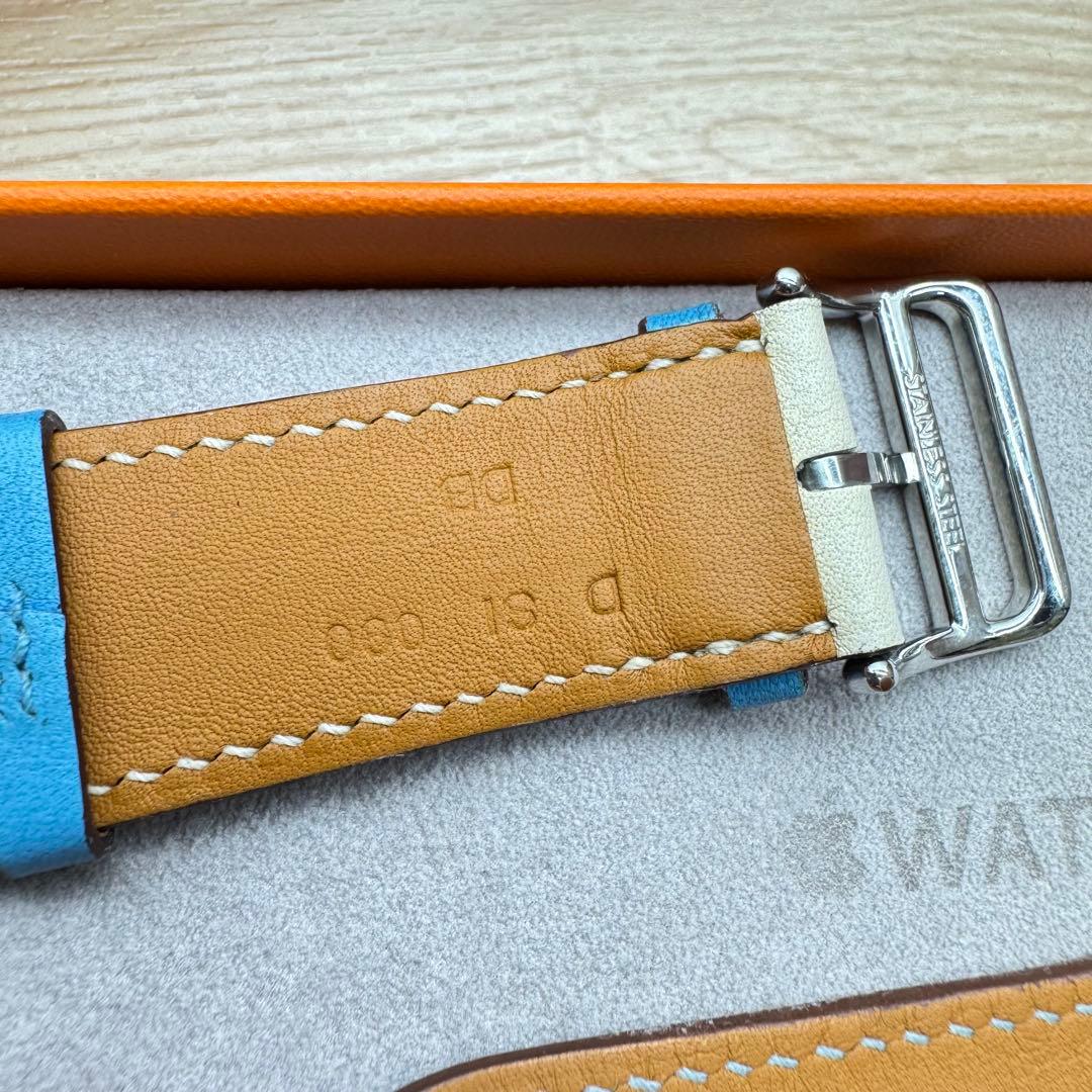 2459 Apple Watch エルメス ブルーラン ホワイト HERMES - メルカリ