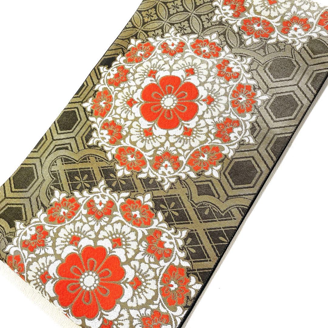 帯6537 ○川島織物謹製 高級 正絹 六通 袋帯 花文 華文 - メルカリ