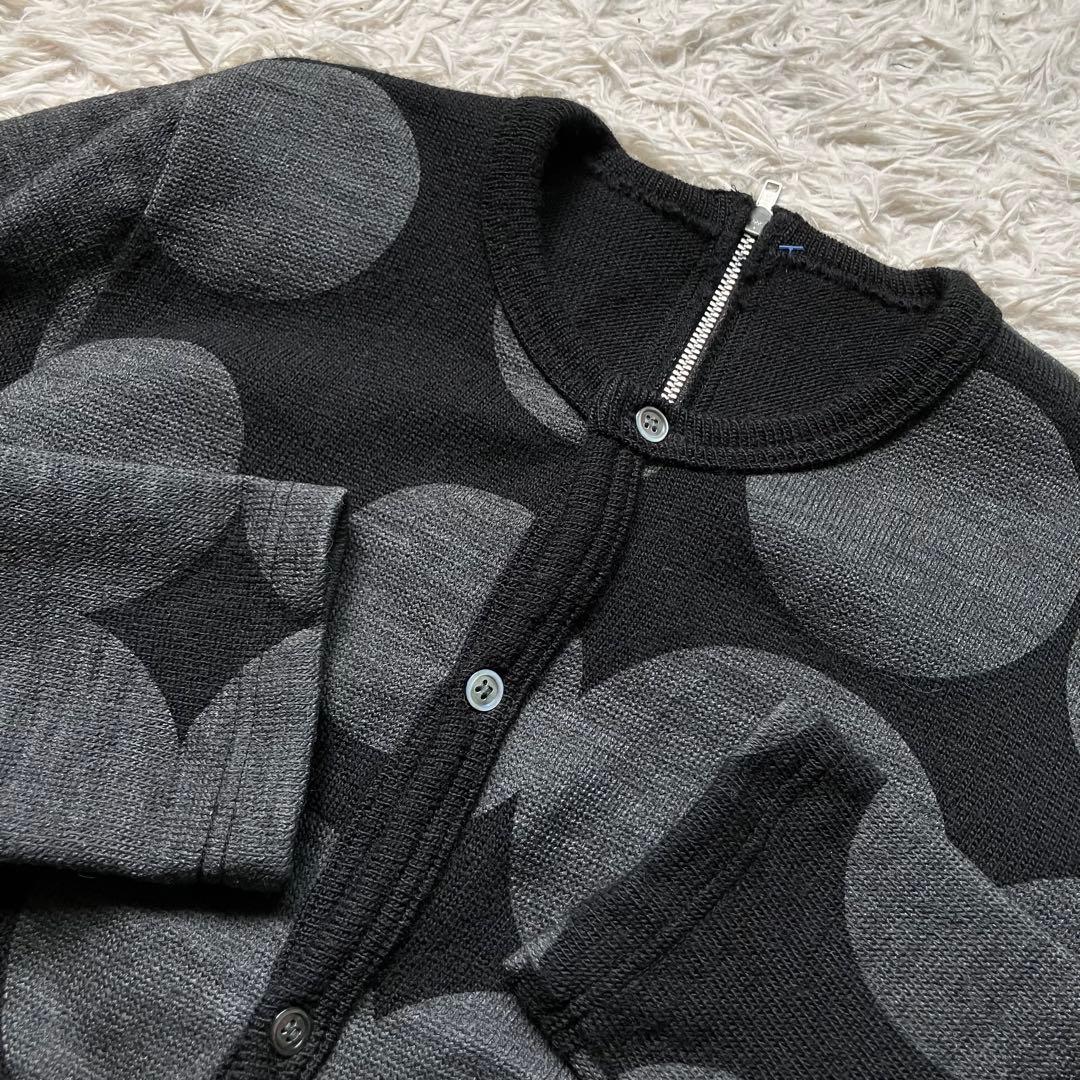 COMMEdesGARCONS バックジップカーディガン 黒 ドット M - トップス