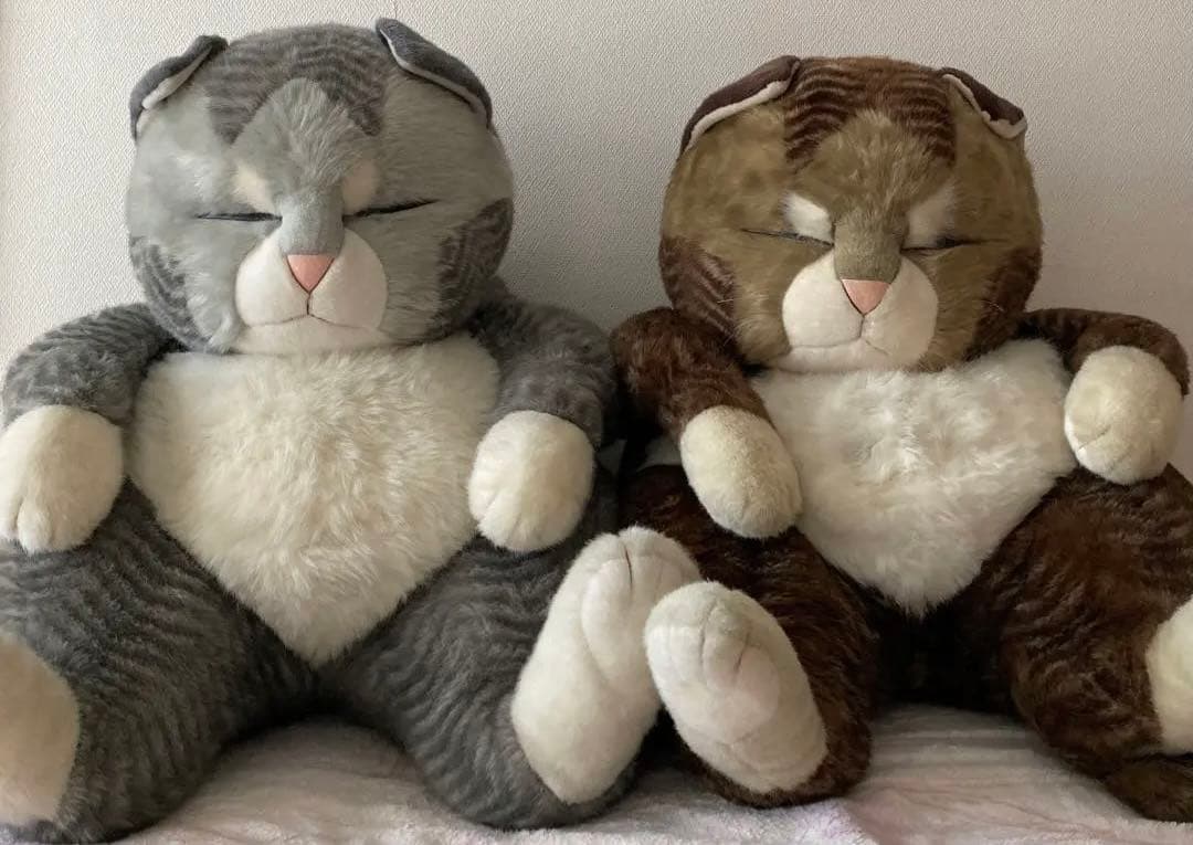 ぬいぐるみ ジョリーマンマ特大 オリエンタルトーイ 眠り猫 茶色