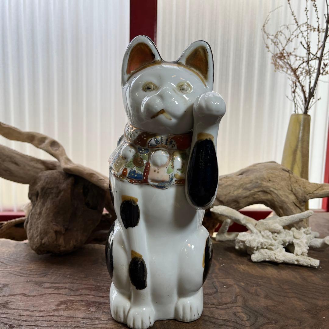 古瀬戸／招き猫／骨董／希少／縁起物／招き猫／アンティーク