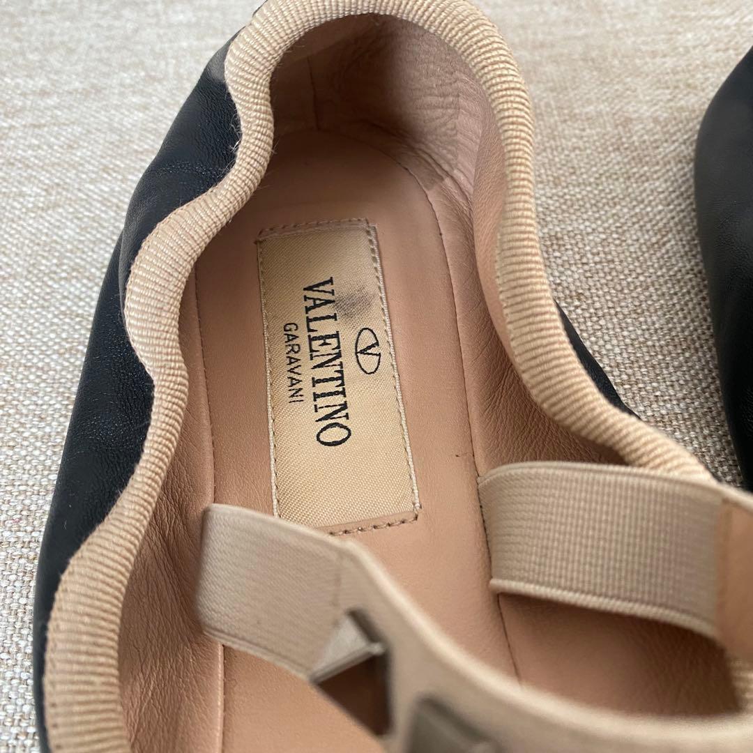 ヴァレンティノ ロックスタッズ バレリーナ フラットシューズ 36