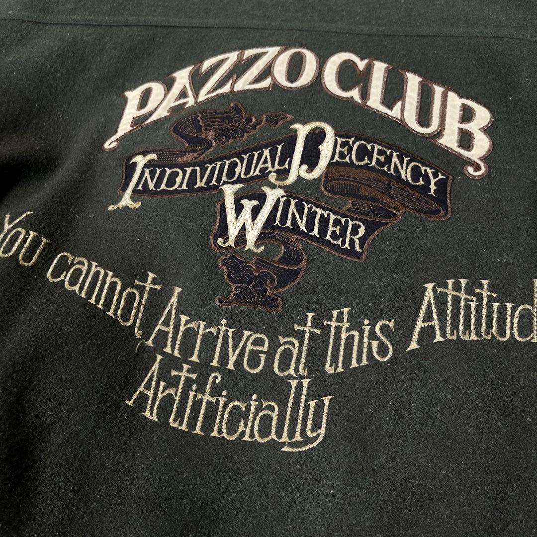 90s PAZZO CLUB スタジャン 袖レザー 刺繍 L相当 グリーン 黒 - メルカリ