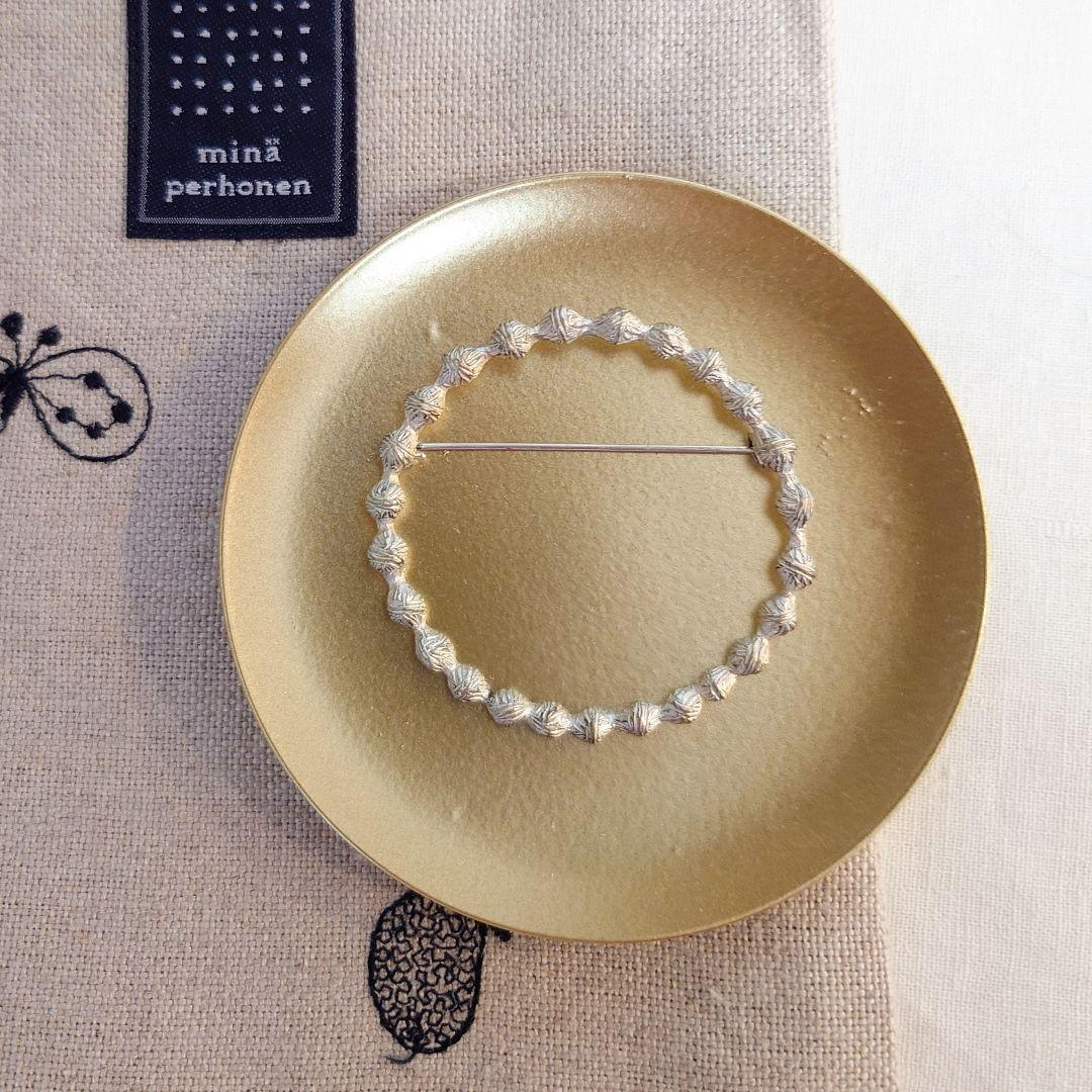 正規品】ミナペルホネン タンバリンブローチ シルバーmina perhonen
