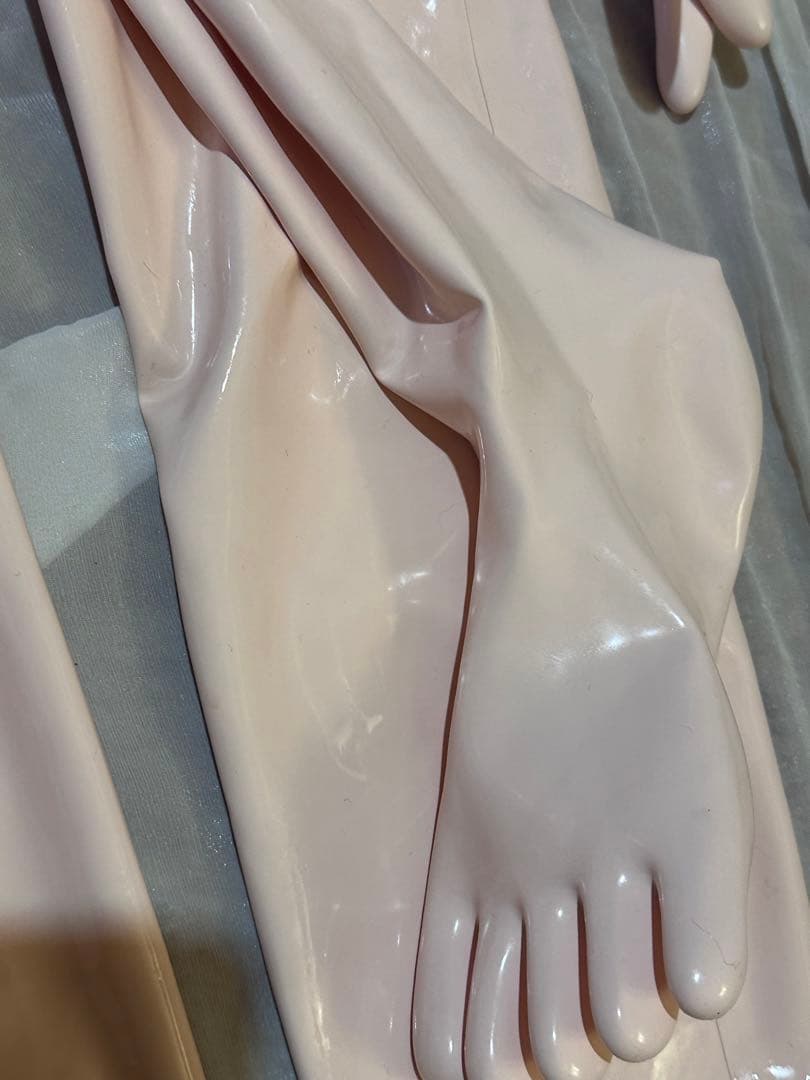 ラバースーツ　ラテックス　肌色　フルセット　kigurumi　キャットスーツ