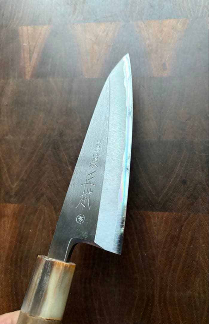 正本 築地 秀 小出刃 140mm 包丁 白鋼 和包丁 研ぎ済み 釣り 水牛朴