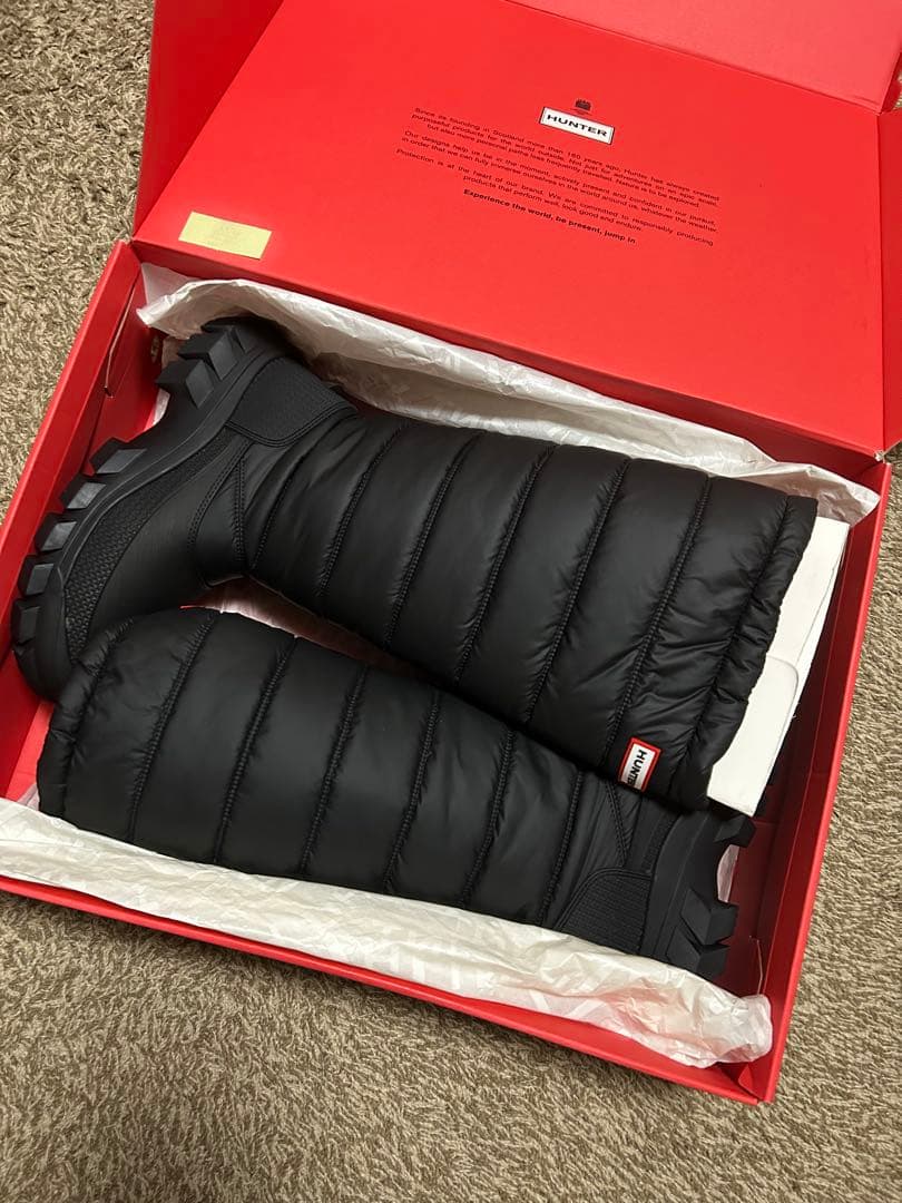 新品【HUNTER】スノーブーツ　UK6（24.0〜25.0cm）　ブラック