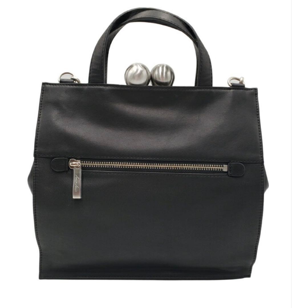 《2/1限定価格》カワカワ　がま口　口金ショルダー　定価5.5万円　定番ブラック