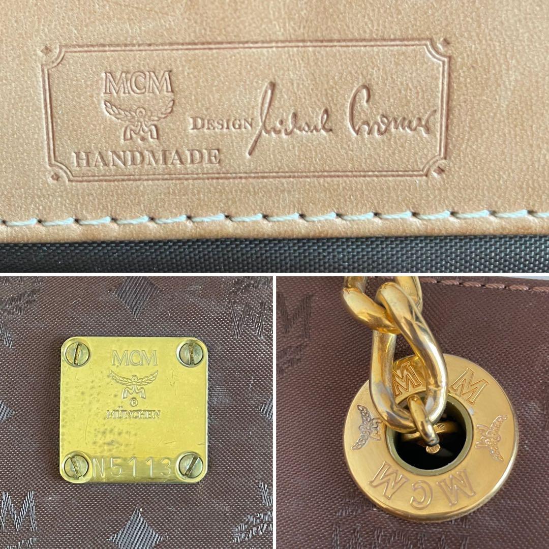 希少！廃盤品】MCM チェーンショルダーバッグ ロゴ総柄 旧ロゴ期 PVC